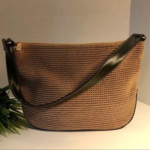 NWOT The Sak Crochet & Leather Shoulder Bag Purse